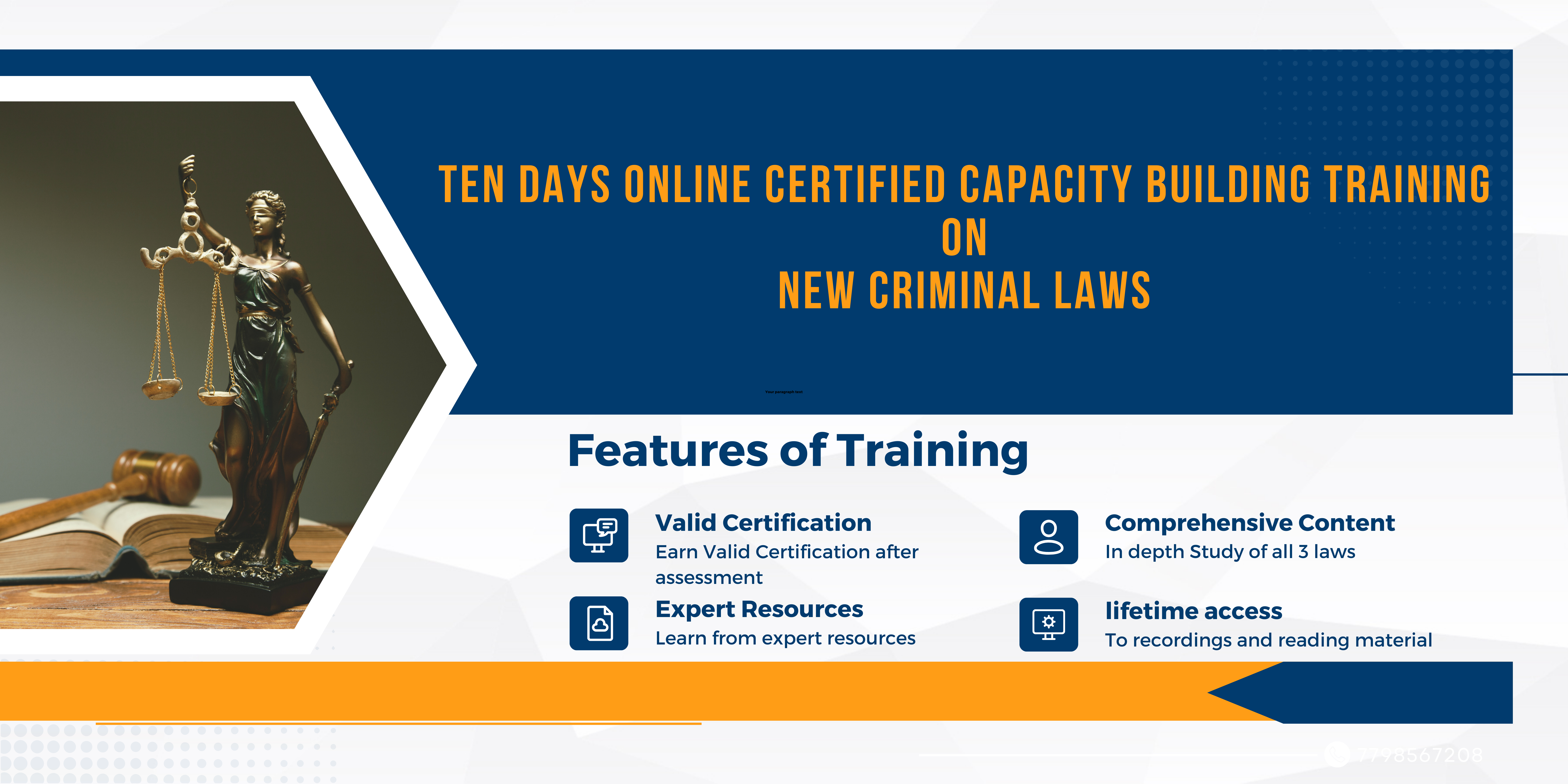 Ten Days Online Certified Training on New Criminal Laws