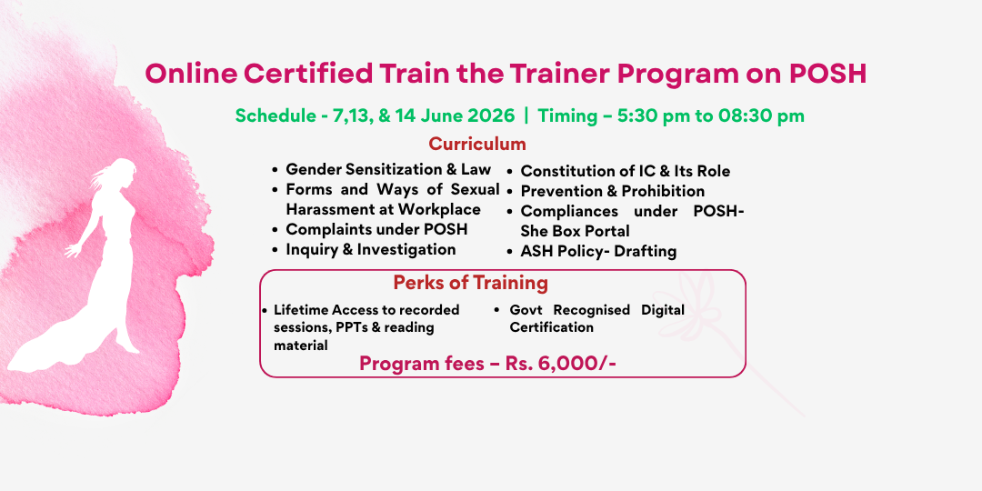 Online Certified Train the Trainer Program on POSH