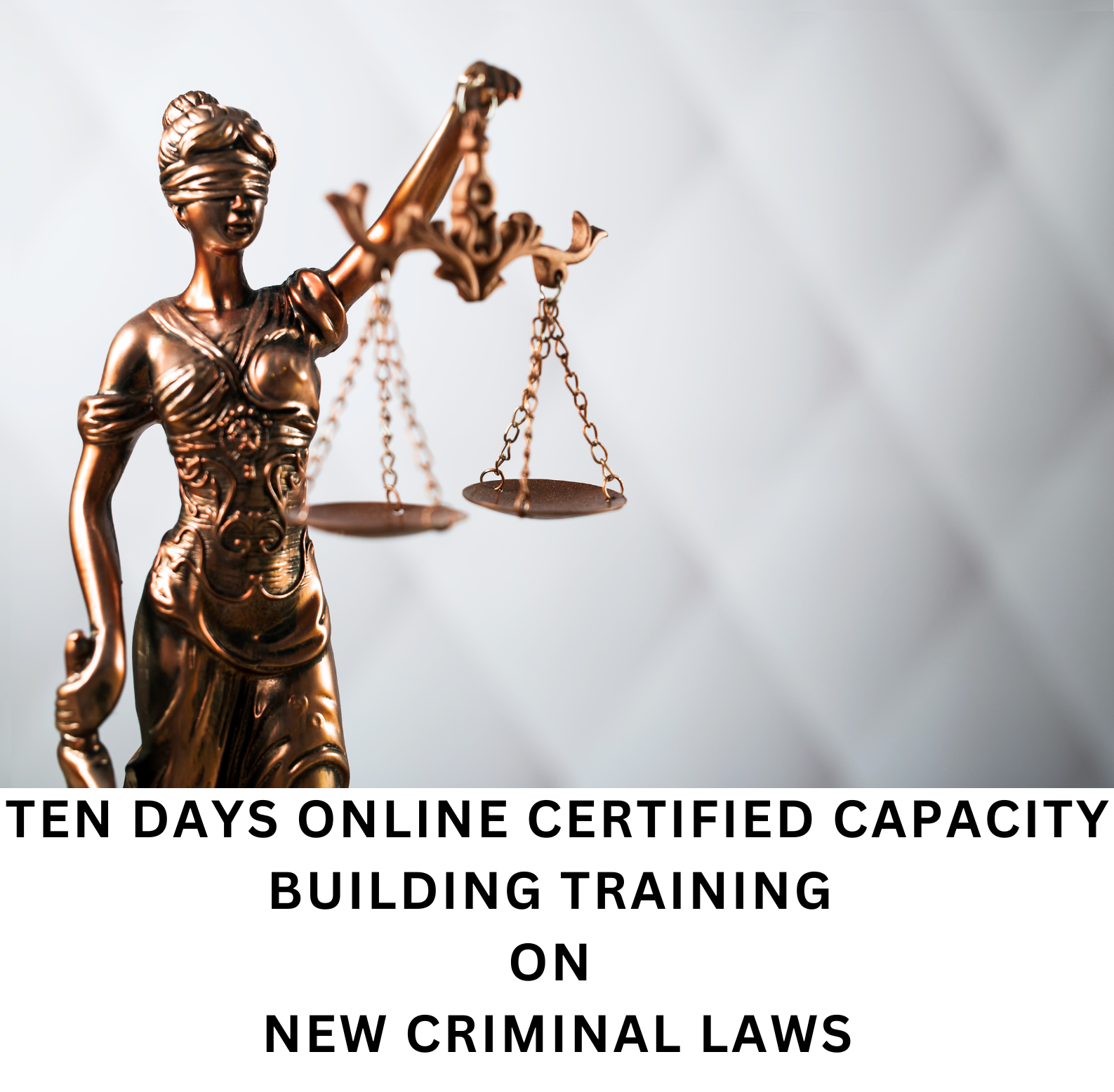 TEN DAYS ONLINE CERTIFIED CAPACITY BUILDING TRAINING  ON  NEW CRIMINAL LAWS